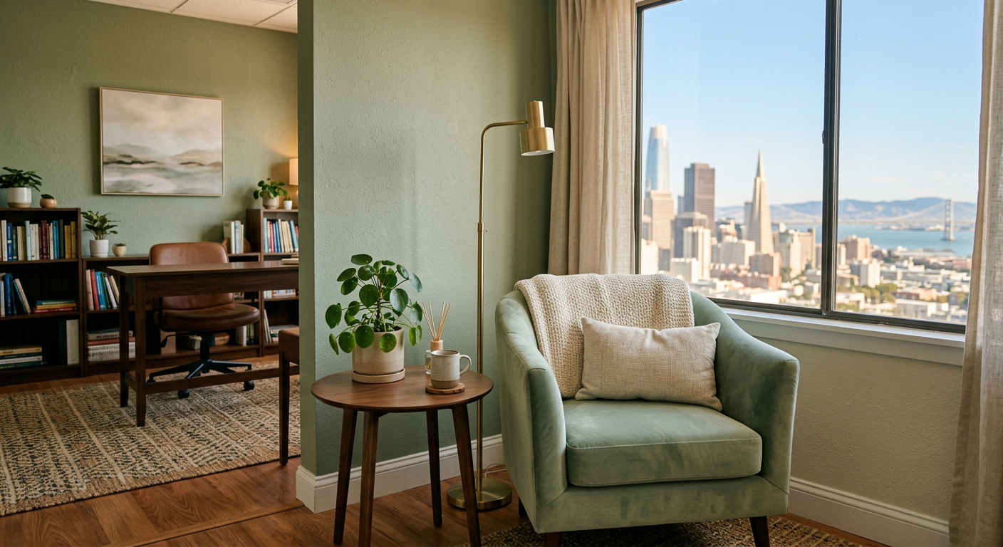 Calm, inviting psychiatric office in San Francisco